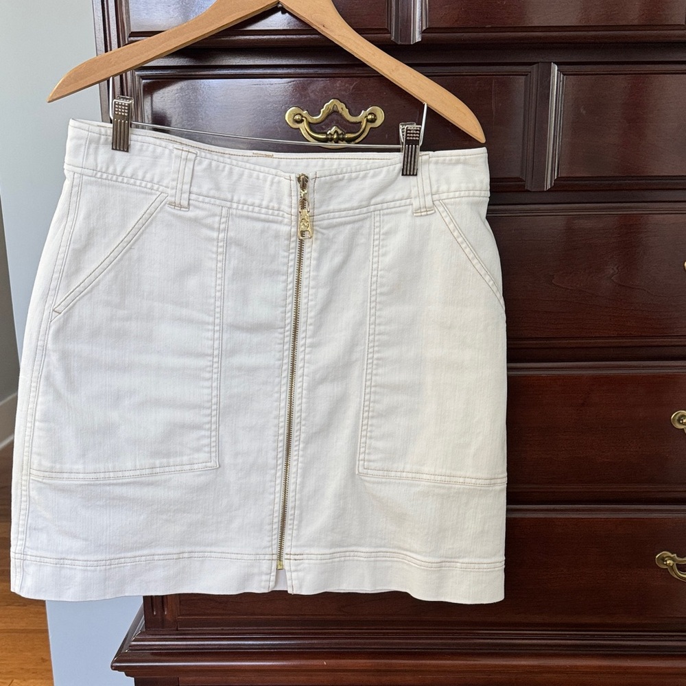 Spartina 449 Elegant White Denim Skirt knee length